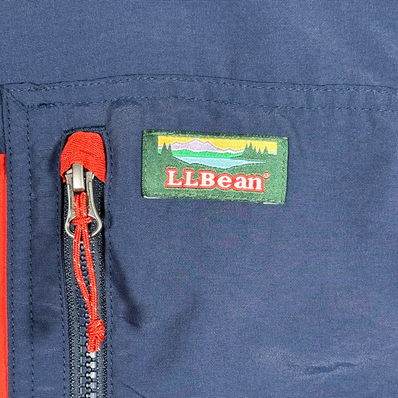 LL Bean Vest Adult MEDIUM Orange Blue Colorblock Mountain Classic Zip Outdoor - Picture 4 of 11